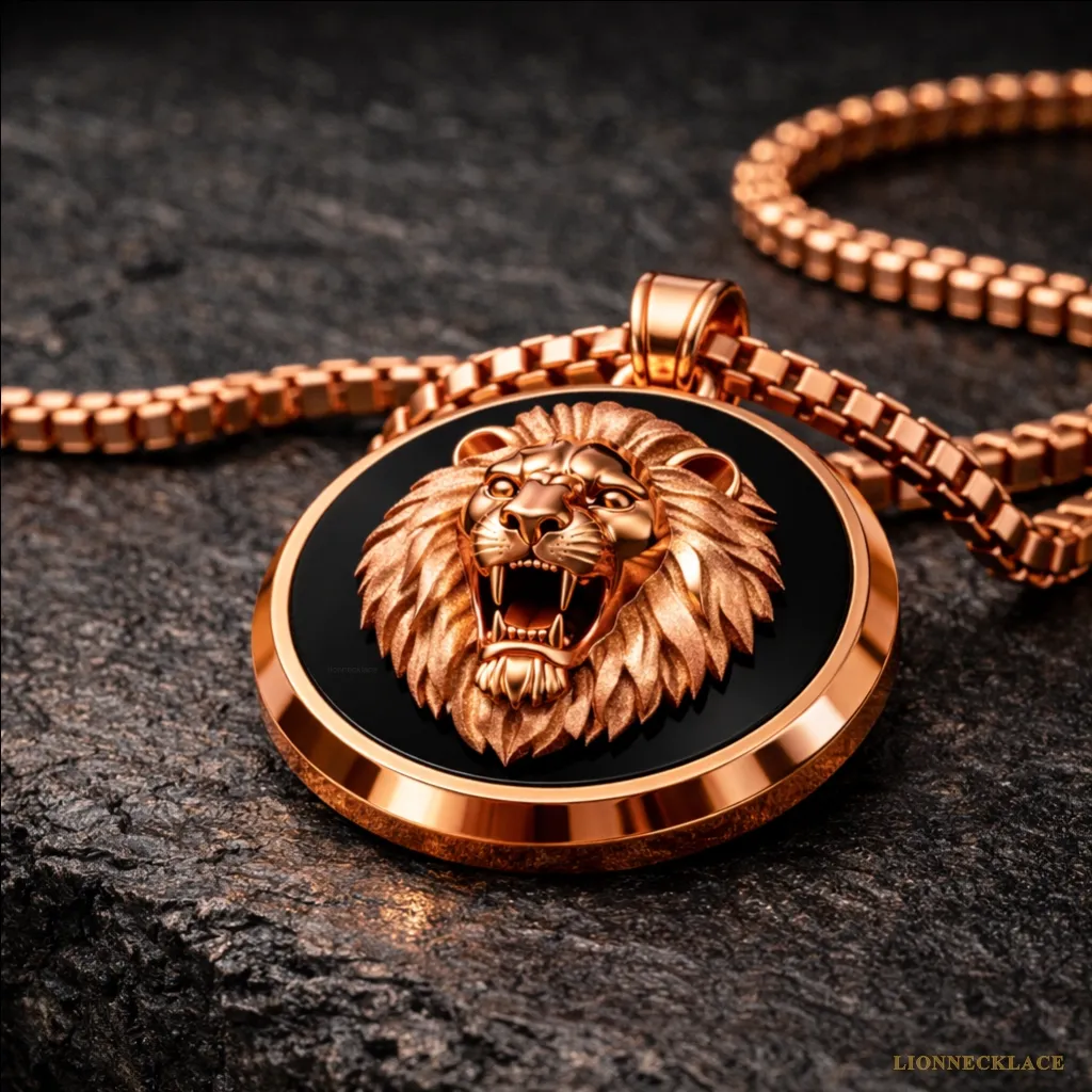 Lion’s Roar Rose Gold Relief Medallion – Black Inlay Edition 01 Lion’s Roar Rose Gold Relief Medallion – Black Inlay Edition 01